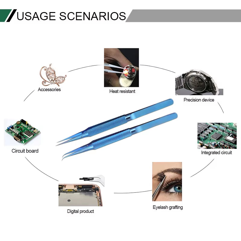 Precision Titanium Alloy Tweezers Professional Repair Fingerprint Fly Line Phone Motherboard Antimagnetic Electronics Forceps