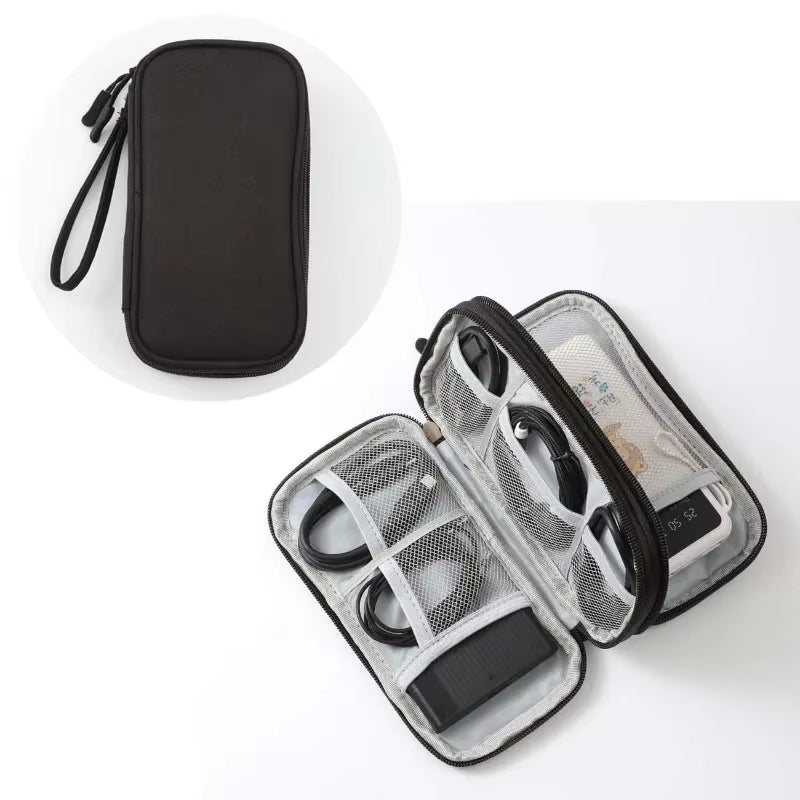 Portable Waterproof Double Layers Storages Bags for Headset Cord Travel Organizer Bag Cable Storage Organizers Pouch Carry Case